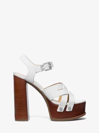 Nora Leder-Plateausandalen