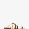Nora Metallic Sandale aus genarbtem Leder