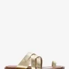 Nora Metallic Sandale aus genarbtem Leder