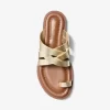 Nora Metallic Sandale aus genarbtem Leder