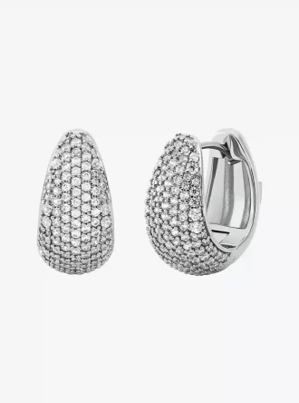 Ohrringe aus edelmetallplattiertem Messing mit Pavé-Fassung in Tropfenform