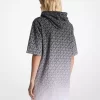 Ombré-Hoodie-Kleid aus Baumwollfrottee mit charakteristischem Logo Ombré-Hoodie-Kleid aus Baumwollfrottee mit charakteristischem Logo