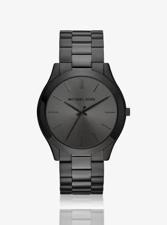 Oversized Slim Runway Uhr in Schwarz