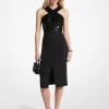 Pailletten- und Crêpe-Neckholderkleid Pailletten- und Crêpe-Neckholderkleid