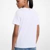 Paillettenbesetztes Baumwoll-T-Shirt mit Grafik