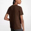 Paillettenbesetztes Logo-Baumwoll-T-Shirt