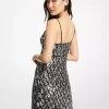 Paillettenbesetztes Stretch-Viskose-Unterkleid mit Schlangenmuster