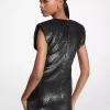 Paillettenbesetztes Strickminikleid