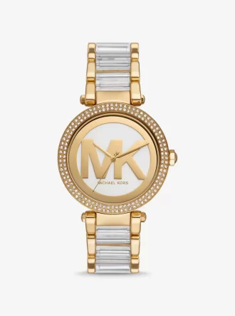Parker Pavé Goldfarbene Acetat-Uhr