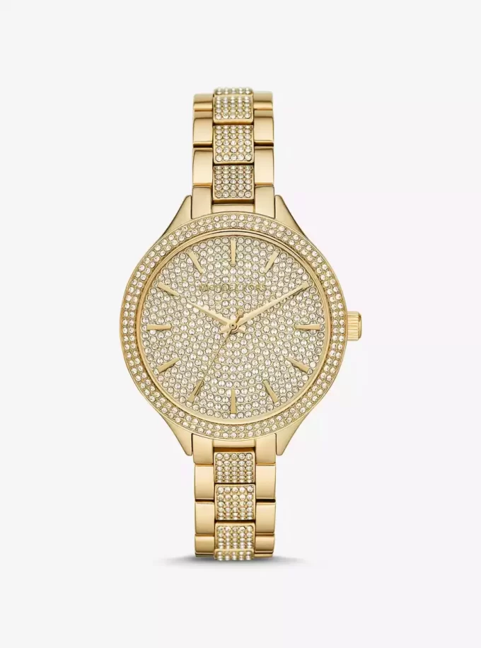 Pavé-Goldfarbene Uhr Pavé-Goldfarbene Uhr