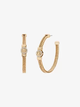 Pavé Logo Foxtail Chain Creolen