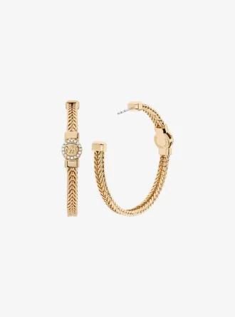 Pavé Logo Foxtail Chain Creolen