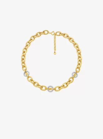 Pavé MK Pop Charm Kettenglieder-Halskette