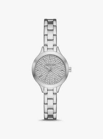 Petite Aspyn Pavé Silberfarbene Uhr