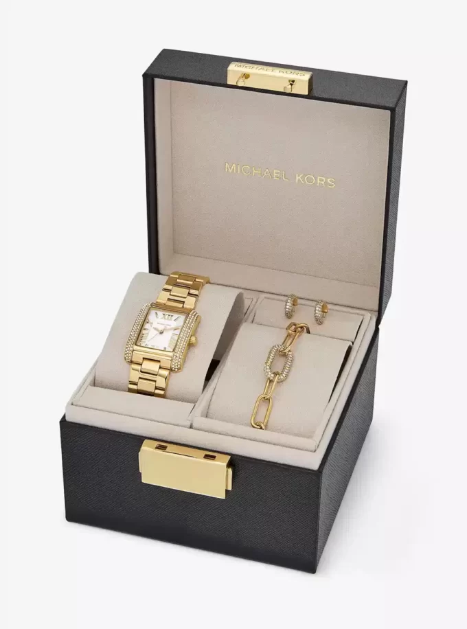 Petite Emery Goldfarbenes Uhren- und Schmuckgeschenkset