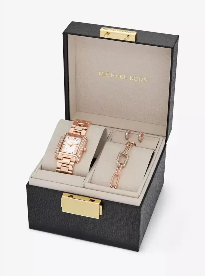 Petite Emery Roségoldfarbenes Uhren- und Schmuck-Geschenkset