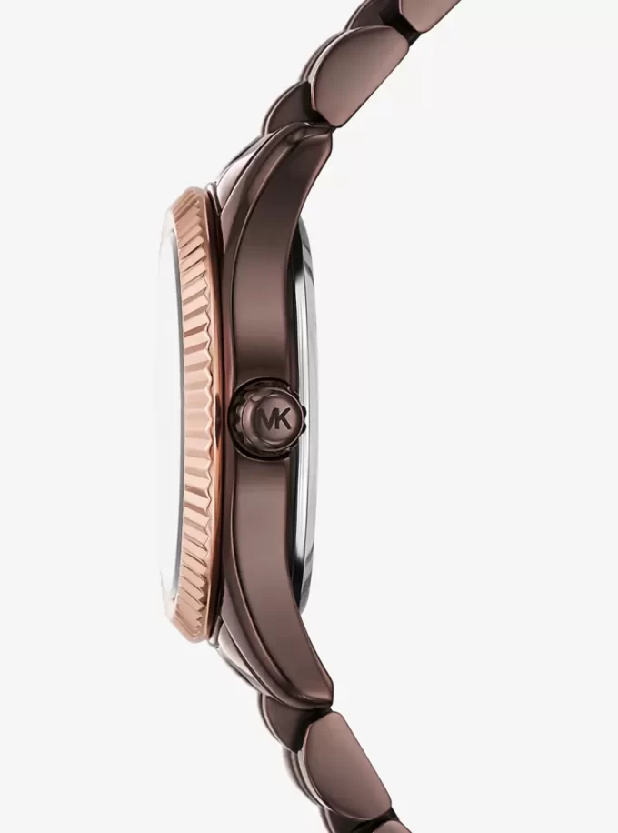Petite Lexington Pavé-Armbanduhr im Espresso-Ton Petite Lexington Pavé-Armbanduhr im Espresso-Ton