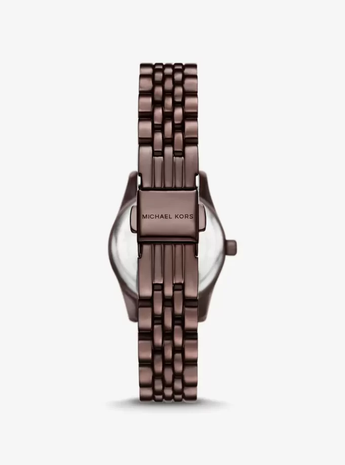 Petite Lexington Pavé-Armbanduhr im Espresso-Ton Petite Lexington Pavé-Armbanduhr im Espresso-Ton