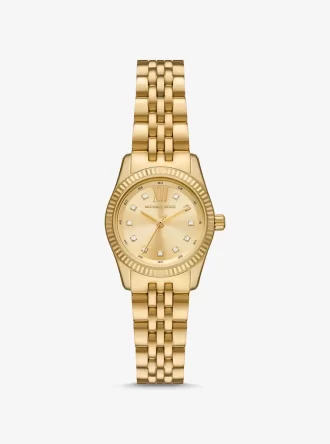 Petite Lexington Pavé goldfarbene Uhr
