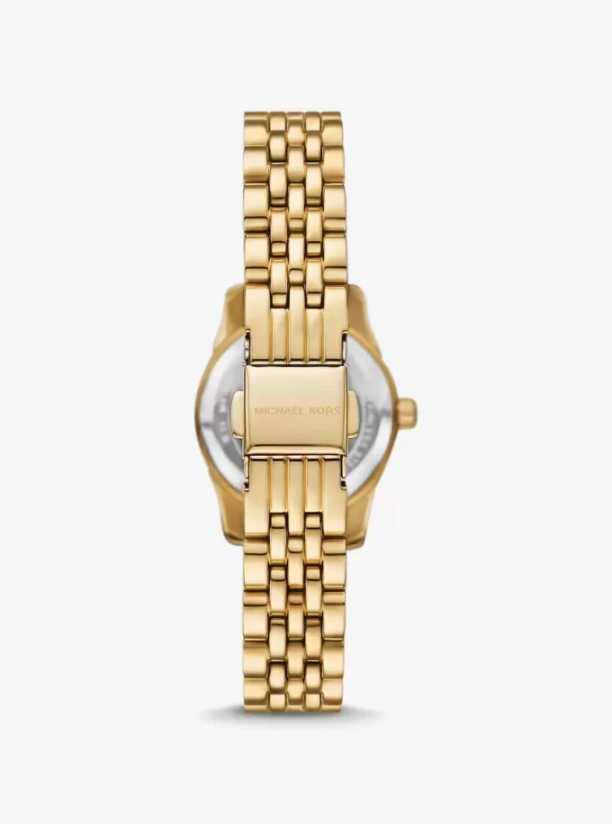 Petite Lexington Pavé goldfarbene Uhr Petite Lexington Pavé goldfarbene Uhr