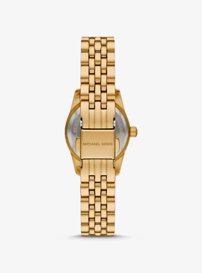 Petite Lexington Pavé goldfarbene Uhr Petite Lexington Pavé goldfarbene Uhr
