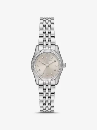 Petite Lexington Pavé Silberfarbene Uhr