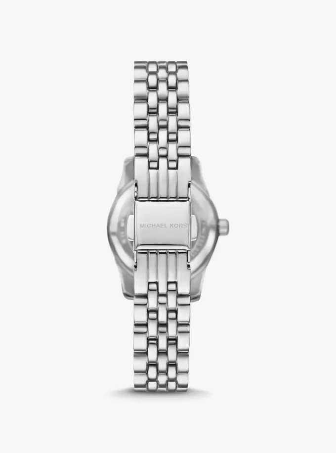 Petite Lexington Pavé Silberfarbene Uhr