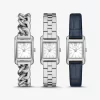 Petite Monroe Uhrenarmband-Set aus silberfarbenem und krokodilgeprägtem Leder Petite Monroe Uhrenarmband-Set aus silberfarbenem und krokodilgeprägtem Leder