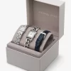 Petite Monroe Uhrenarmband-Set aus silberfarbenem und krokodilgeprägtem Leder Petite Monroe Uhrenarmband-Set aus silberfarbenem und krokodilgeprägtem Leder