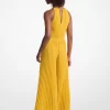 Plissee-Jumpsuit aus Georgette mit Neckholder und Verzierungen Plissee-Jumpsuit aus Georgette mit Neckholder und Verzierungen