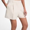 Plissierte Shorts aus Leinen und Baumwolle Plissierte Shorts aus Leinen und Baumwolle