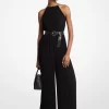 Plissierter Georgette-Halteroverall