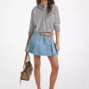 Plissierter Jeans-Minirock