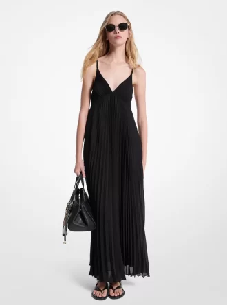 Plissiertes Georgette-Maxikleid