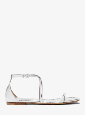 Polly Metallic Python geprägte Ledersandale