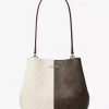 Pratt Medium Zweifarbige Schultertasche mit charakteristischem Logo
