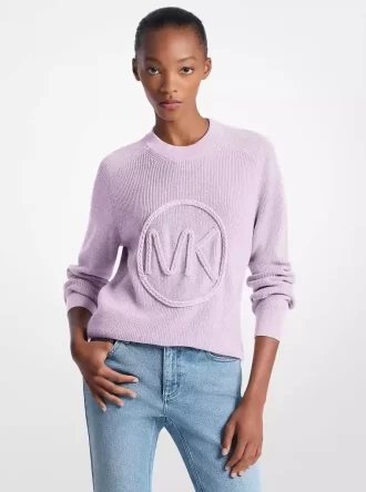 Pullover aus Baumwollmischgewebe mit geflochtenem Logo