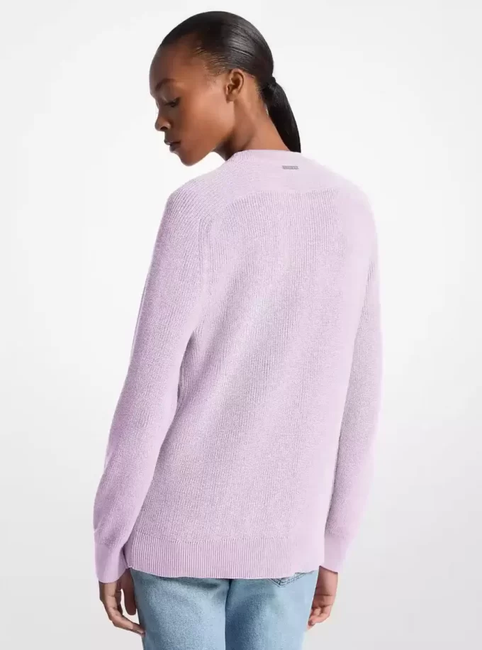 Pullover aus Baumwollmischgewebe mit geflochtenem Logo Pullover aus Baumwollmischgewebe mit geflochtenem Logo