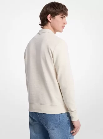 Pullover aus Baumwollmischgewebe mit halbem Reißverschluss