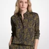 Pyjamahemd aus Satin mit Paisley-Muster