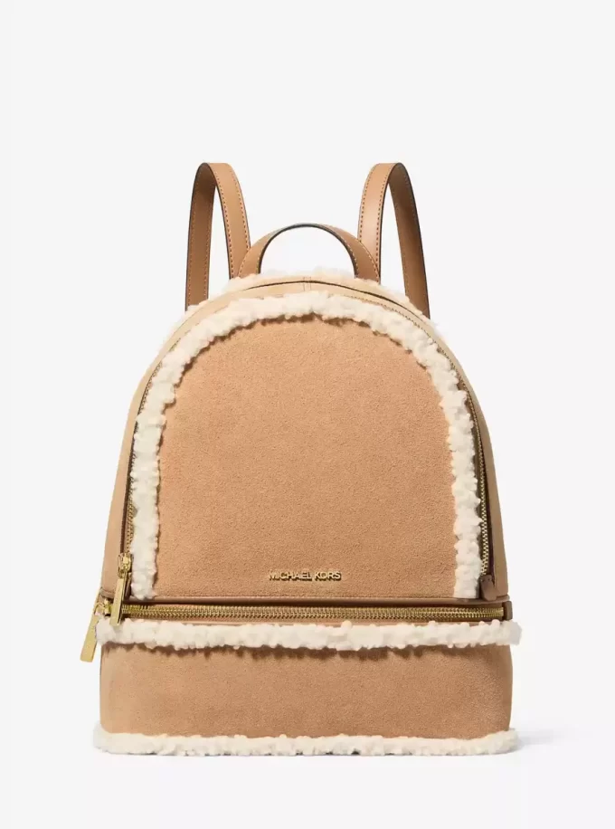 Rhea Rucksack aus Wildleder und Kunstfell (mittelgroß) Rhea Rucksack aus Wildleder und Kunstfell (mittelgroß)