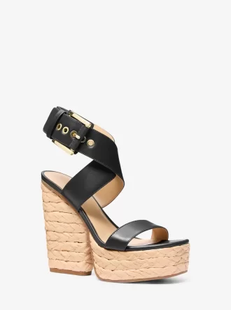 Rhoda Leder-Plateausandalen