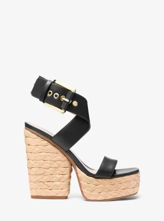 Rhoda Leder-Plateausandalen