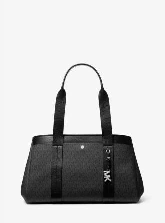 Romee Große Tragetasche aus Leder mit charakteristischem Logo