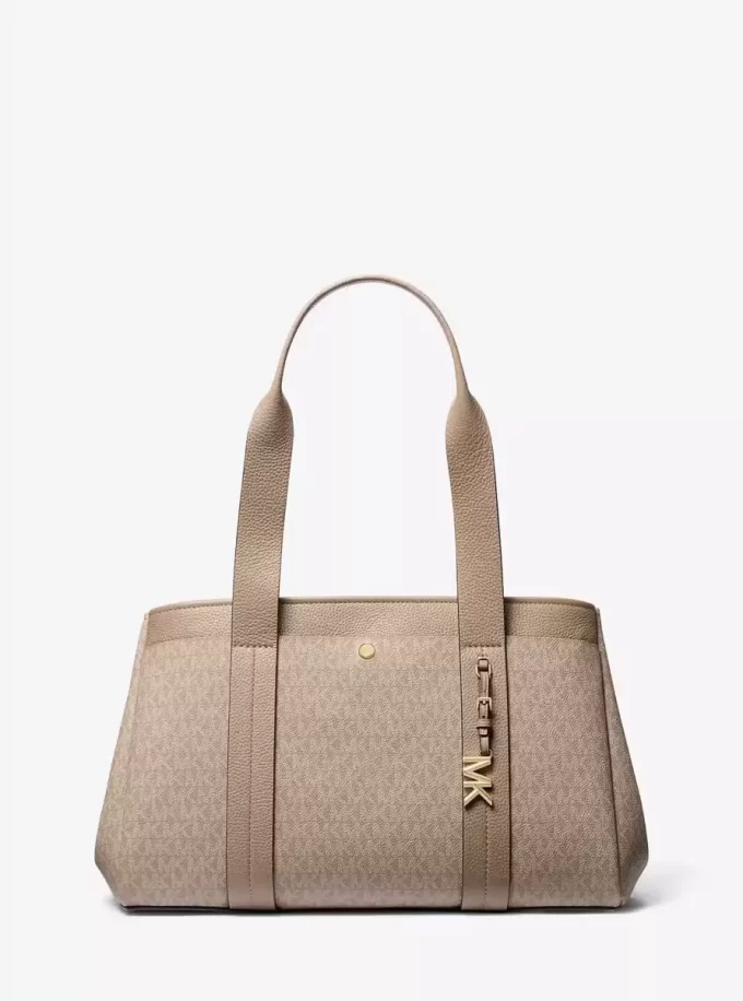 Romee Große Tragetasche aus Leder mit charakteristischem Logo Romee Große Tragetasche aus Leder mit charakteristischem Logo