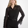 Rüschenbluse aus Georgette