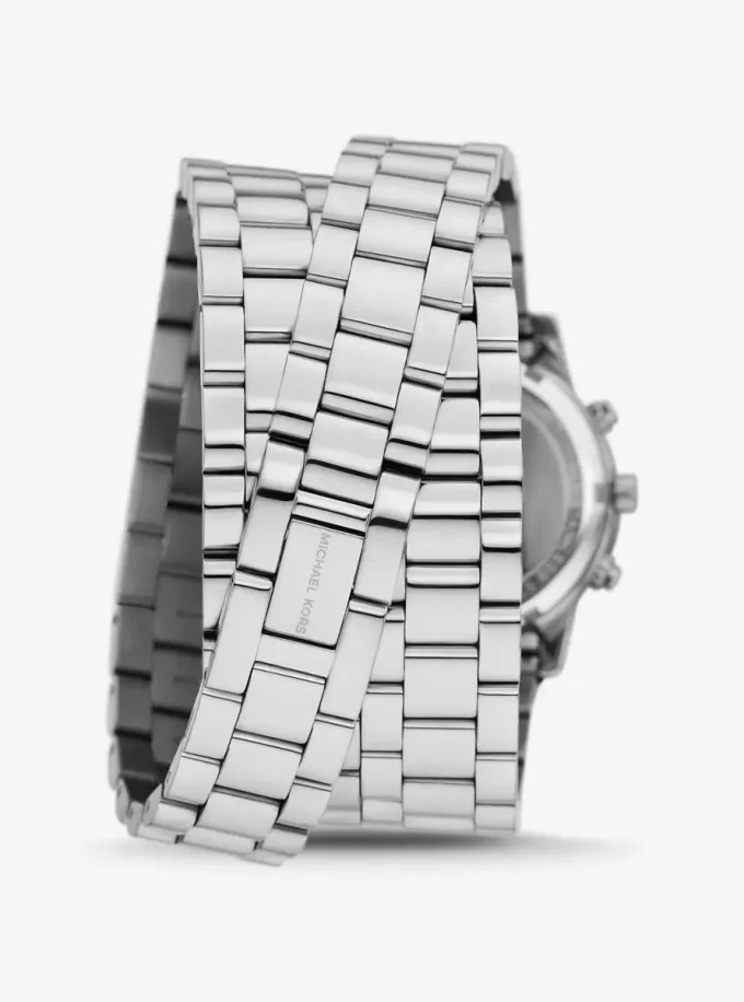 Runway Rhodium-plattierte Edelstahl-Dreifachwickeluhr Runway Rhodium-plattierte Edelstahl-Dreifachwickeluhr