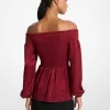 Schulterfreies Top aus gerafftem Moiré-Jacquard Schulterfreies Top aus gerafftem Moiré-Jacquard