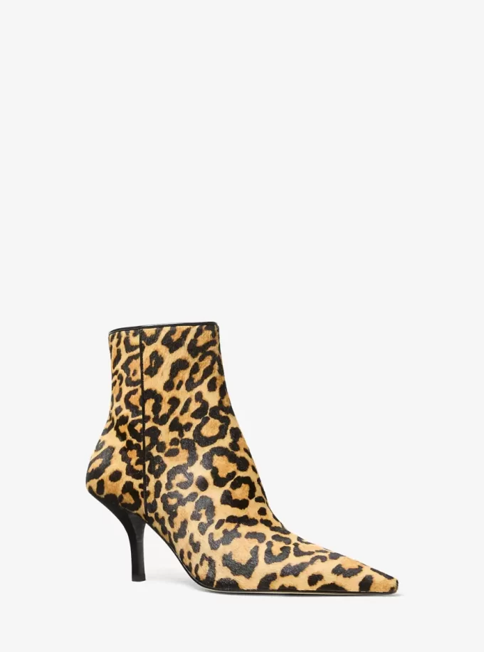 Selina Stiefelette aus Kalbsfell mit Leopardenmuster