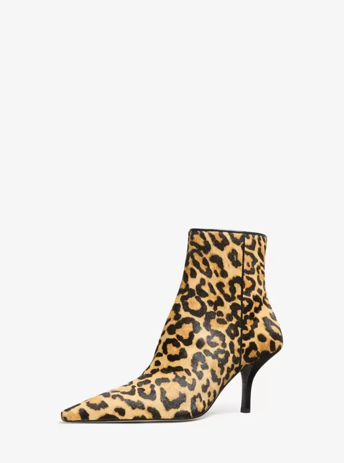 Selina Stiefelette aus Kalbsfell mit Leopardenmuster